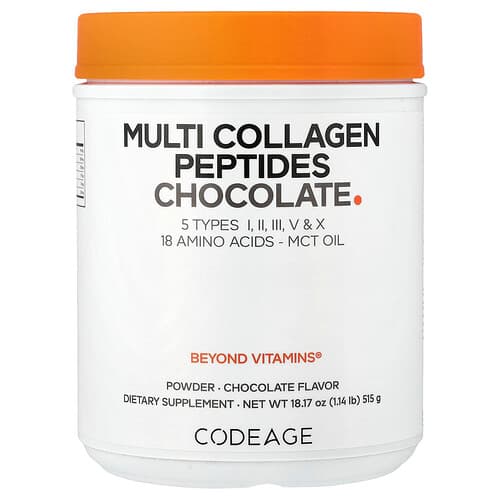 Codeage, Multi κολλαγόνο πεπτίδια σε σκόνη, σοκολάτα, 18.17 oz (515 g)