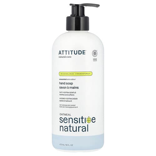 ATTITUDE, Oatmeal Sensitive Natural, Σαπούνι Χεριών, Άοσμο, 16 fl oz (473 ml)