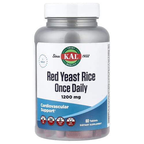 KAL, Κόκκινο ρύζι με μαγιά, 1.200 mg, 60 δισκία