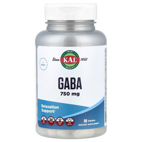 KAL, GABA, 750 mg, 90 Δισκία