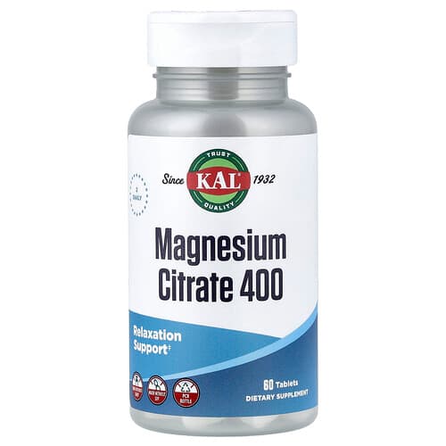 KAL, Κιτρικό μαγνήσιο 400, 60 δισκία (200 mg ανά δισκίο)