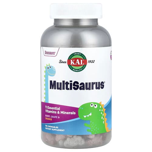 KAL, MultiSaurus®, Berry, Σταφύλι &; Πορτοκάλι, 180 Μασώμενα