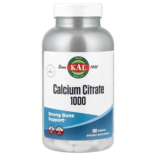 KAL, Κιτρικό ασβέστιο 1000, 180 δισκία (333 mg ανά δισκίο)