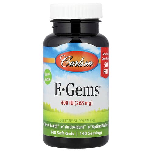 Carlson, E-Gems®, 268 mg (400 IU), 140 μαλακές κάψουλες