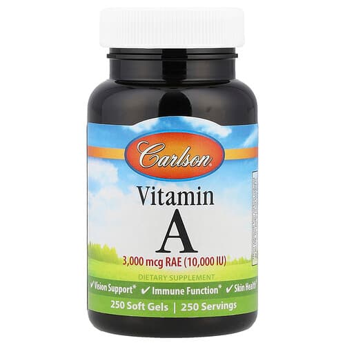 Carlson, Βιταμίνη Α, 3.000 mcg RAE (10.000 IU), 250 μαλακές κάψουλες