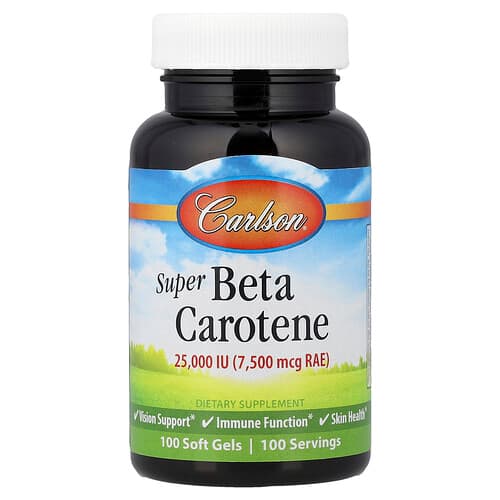 Carlson, Super Beta Carotene, 7.500 mcg RAE (25.000 IU), 100 Μαλακά Τζελ