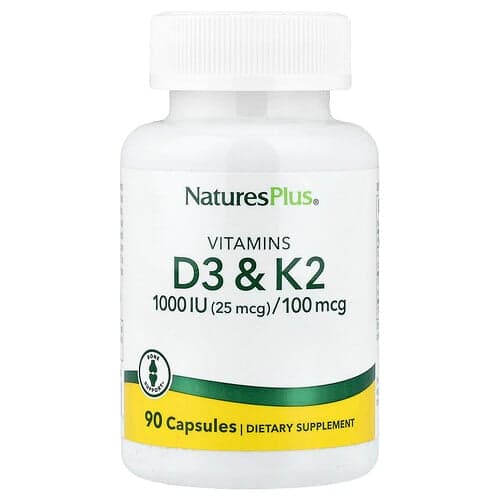NaturesPlus, Βιταμίνη D3 & K2, 90 κάψουλες