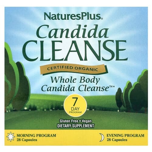 NaturesPlus, Candida Cleanse, πρόγραμμα 7 ημερών, 2 μπουκάλια, 28 κάψουλες το καθένα