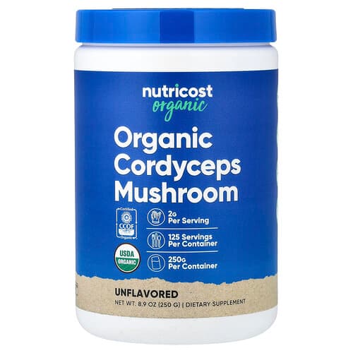 Nutricost, Βιολογικό μανιτάρι Cordyceps, χωρίς γεύση, 8,9 oz (250 g)