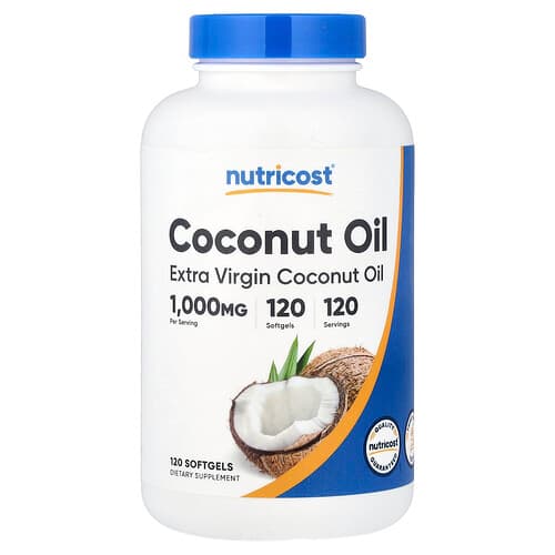Nutricost, Λάδι καρύδας, 1.000 mg, 120 μαλακές κάψουλες