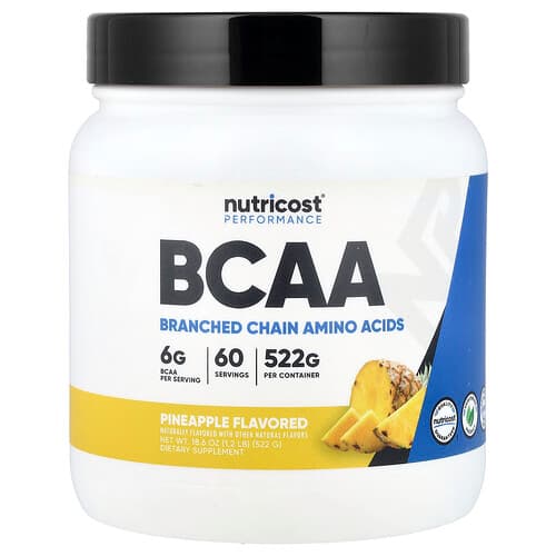 Nutricost, Απόδοση, BCAA, Ανανάς, 522 γρ.