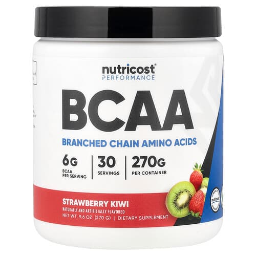 Nutricost, Απόδοση, BCAA, ακτινίδιο φράουλας, 9,6 oz (270 g)