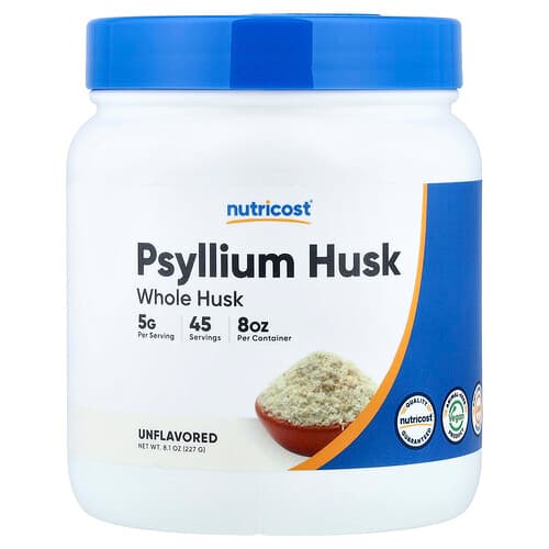 Nutricost, Φλοιός Psyllium, Ολόκληρος φλοιός, Χωρίς γεύση, 8 oz (227 g)