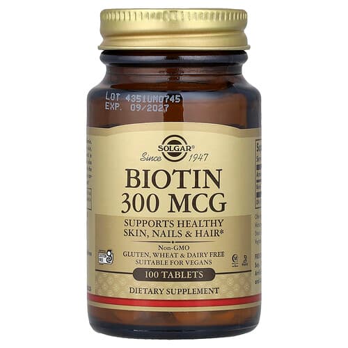 Solgar, Βιοτίνη, 300 mcg, 100 δισκία
