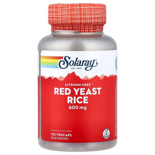 Solaray, Κόκκινο ρύζι με μαγιά, 600 mg, 120 φυτικές κάψουλες