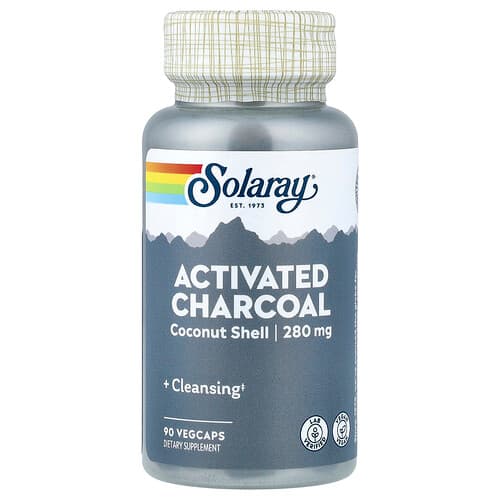 Solaray, Ενεργός άνθρακας, 280 mg, 90 VegCaps