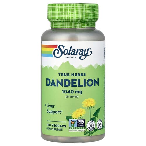 Solaray, Αληθινά βότανα, πικραλίδα, 100 VegCaps (520 mg ανά καπάκι)