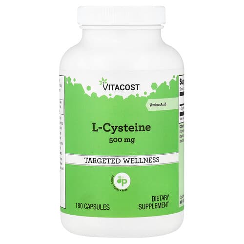 Vitacost, L-Κυστεΐνη, 500 mg, 180 κάψουλες