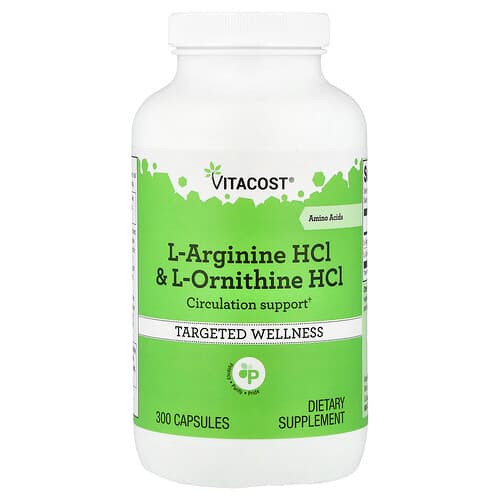 Vitacost, L-Arginine HCl & L-Ornithine HCl, 300 Capsules