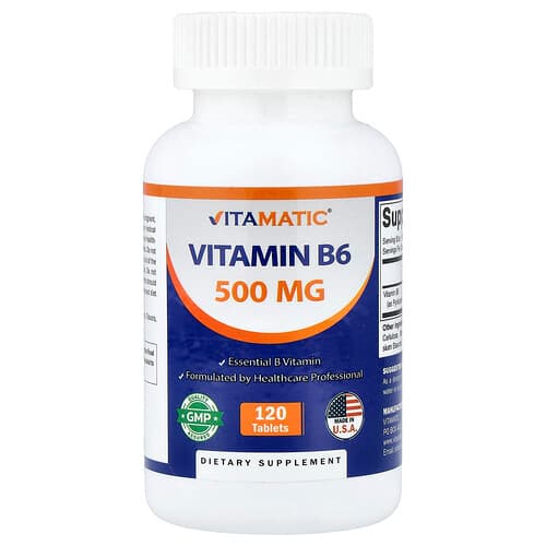 Vitamatic, Βιταμίνη Β6, 500 mg, 120 Ταμπλέτες
