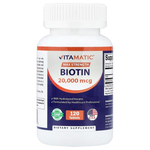 Vitamatic, Βιοτίνη με υδρολυμένη κερατίνη, 120 δισκία