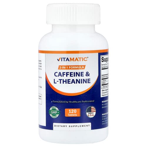 Vitamatic, Καφεΐνη &; L-Theanine, 120 Ταμπλέτες
