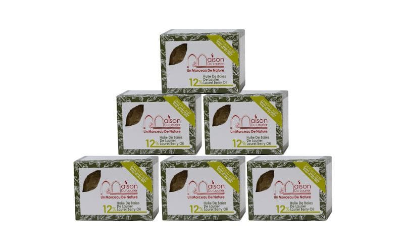 Savon D'Alep 200gr 12% Huile de baie de laurier - Lot de 6